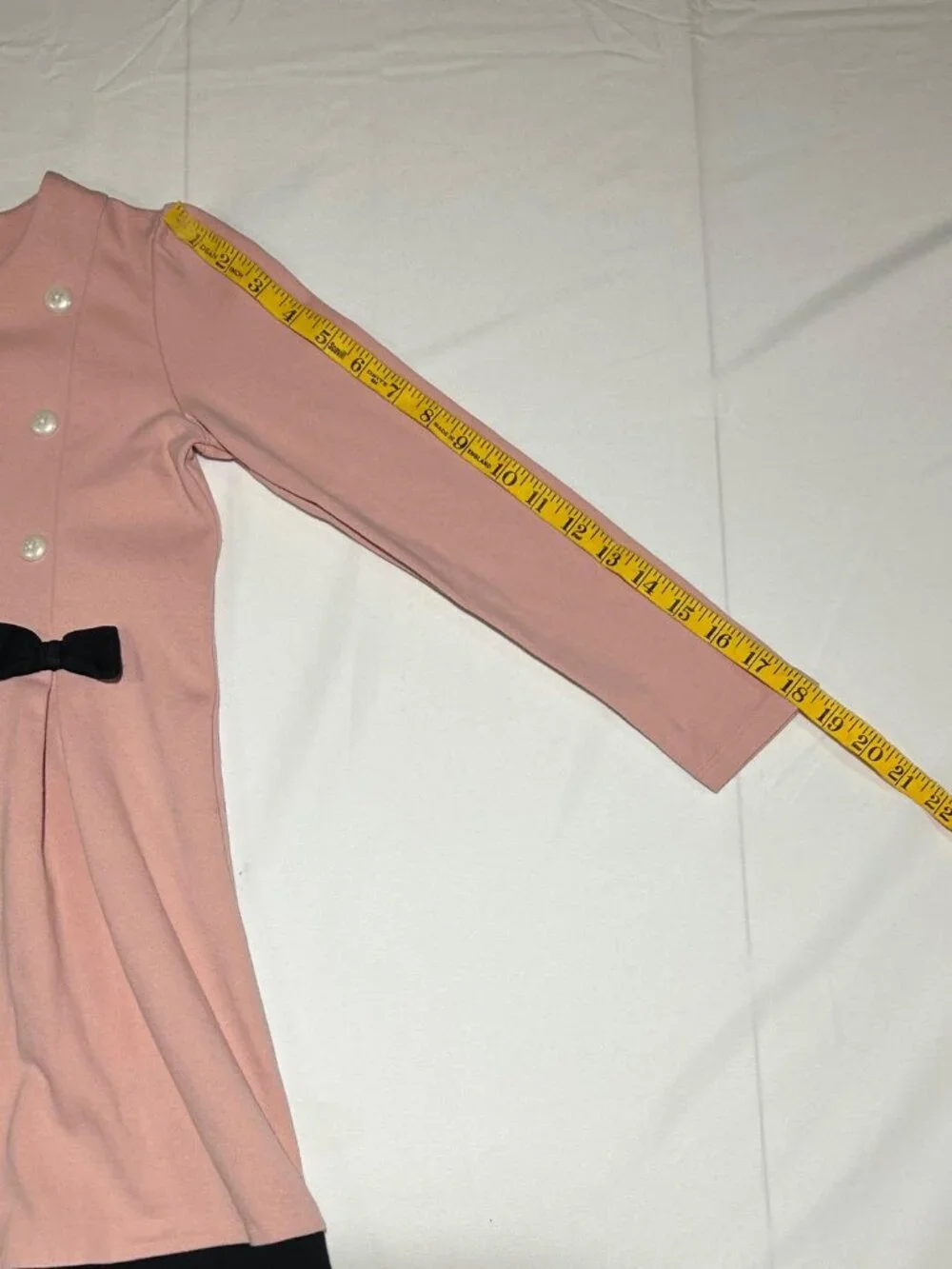 Gymboree Girls 8 Strawberry Cream & Black Dress Pleated Bow Buttons Classic